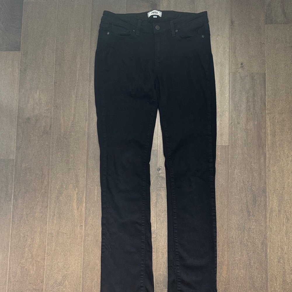 PAIGE Skyline Straight Black Denim Pants